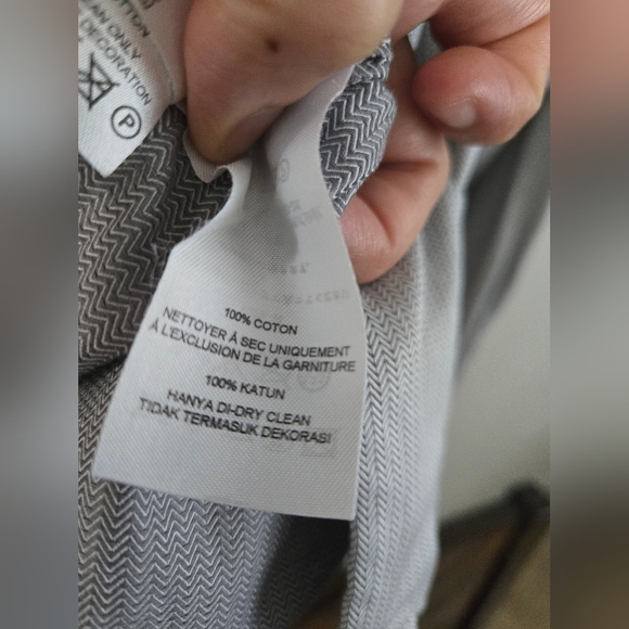 Armani Exchange Gray Herringbone Button-Up Shirt - Picture 11 of 11